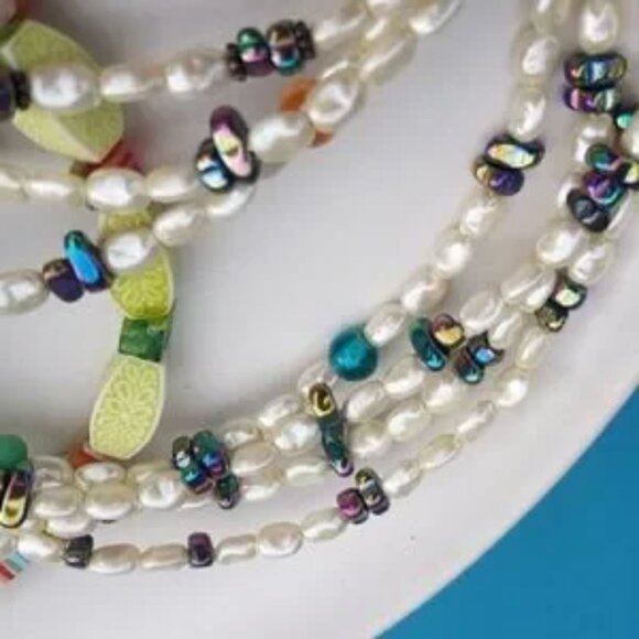 Patch&Roam Faux Seed Pearl Choker – Rainbow Hematite Boho Witchy Y2K Festival - Picture 2 of 6